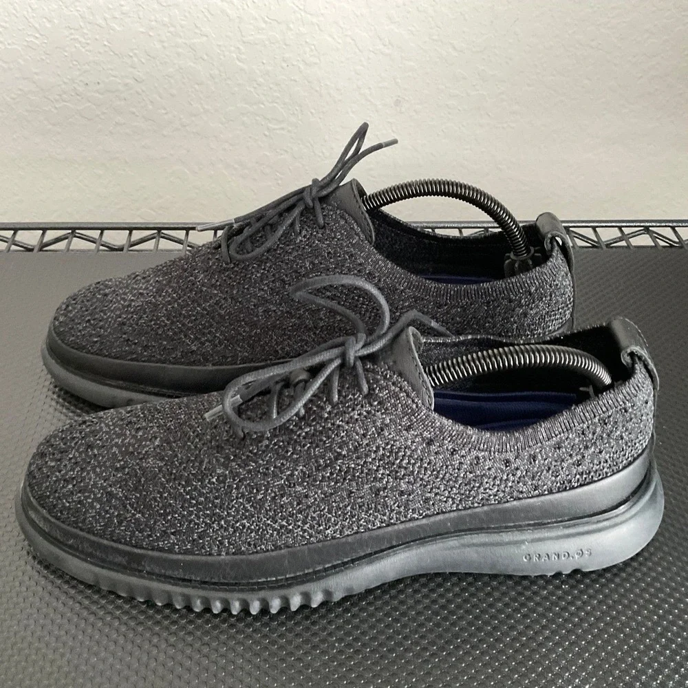 Cole Haan Zerogrand Stitchlite Wingtip Oxford Mens 8M Black Knit C28383